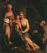 The Rest on the Flight to Egypt with Saint Francis dfb CORNELISZ VAN OOSTSANEN, Jacob